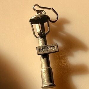 Vintage 1950s Bowery Metal Charm with Lantern Design New York City